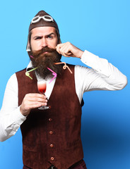 funny handsome bearded pilot