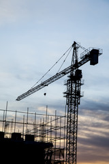 Construction site in the evening