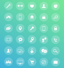 30 icons, pictograms for web pages and apps vector illustration