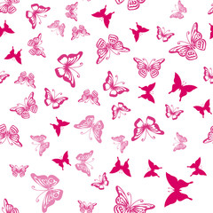 Obraz na płótnie Canvas Seamless pattern with silhouettes of butterflies