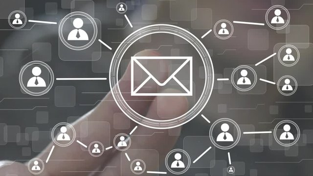 Business button messaging mail sending sign network