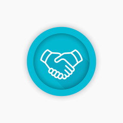 handshake line icon, deal, partnership pictogram