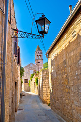 Fototapeta premium Old narrow stone street of Vis view