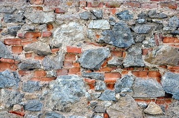 Stone wall and bricks