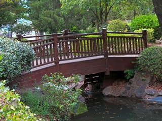 Pyrénées-orientales - Vernet-les-Bains - Parc Charles Trénet - Pont de bois