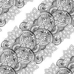 Vector Seamless Monochrome Floral Pattern