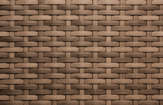 Close up of brown rattan texture with copy space