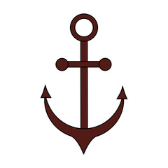 Anchor icon. Sea lifestyle nautical and marine theme. Isolated design. Vector illustration