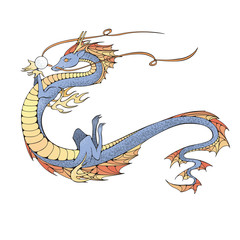 Fototapeta premium Asian dragon. Symbol of the 2024 year.