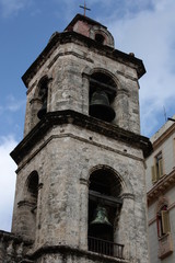 Fototapeta na wymiar Kuba, Havanna, Turm der Kathedrale de San Cristobal, Plaza de la Catedral, auch Catedral de la Virgen Maria de la Conceptión Inmaculada