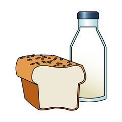 Bread and milk icon. Healthy organic fresh and natural food theme. Isolated design. Vector illustration