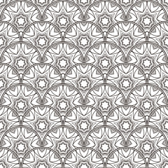 Seamless circle pattern. Mandala design. Vintage decorative element.