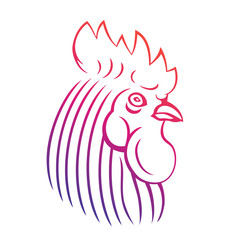 rooster logo element on white, vector illustration