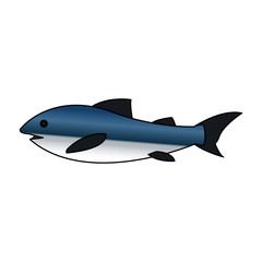 Fish icon. Sea life ecosystem fauna and ocean theme. Isolated design. Vector illustration