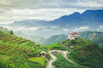 View of rice terraces in Sapa , Vietnam