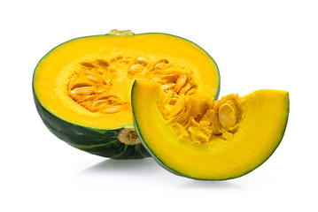 Green pumpkin isolated on white background