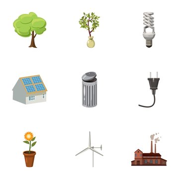 Conservation icons set. Cartoon illustration of 9 conservation vector icons for web