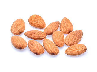 Almonds isolated on white background