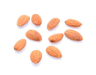 Almonds isolated on white background