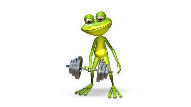 Animation Frog with a Dumbbell_alpha channel
Transparent background
