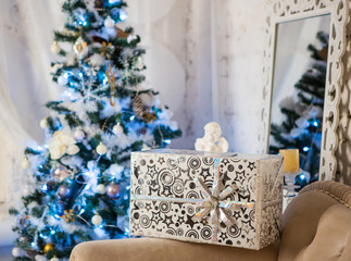 Christmas decorations, Christmas tree, gifts, new year