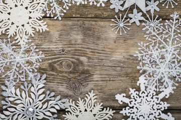 Frame of Christmas snowflakes