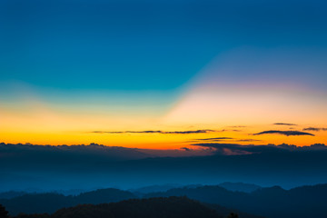 Sunset on Doi Mae Taman mountain