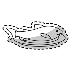 Fish icon. Healthy organic fresh and natural food theme. Isolated design. Vector illustration