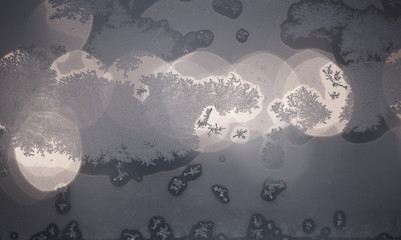 ice stars on the window