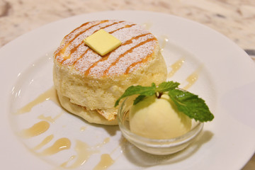 Yummy Pancake with Ice Cream