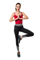 Pretty sport woman stretching