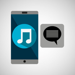 smartphone music online message vector illustration eps 10