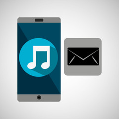 smartphone music online email vector illustration eps 10