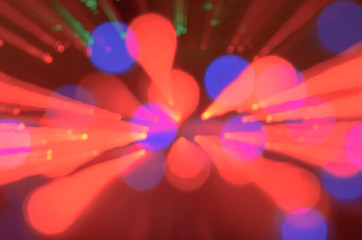 Red blurred lights in movement background.