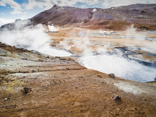 Boiling mud - Geothermal area at Hverir, Iceland.