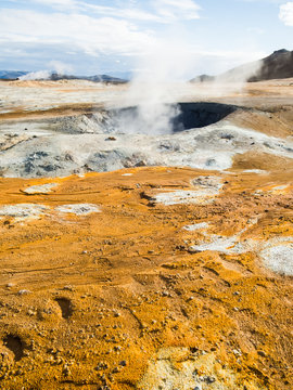 Boiling mud - Geothermal area at Hverir, Iceland.