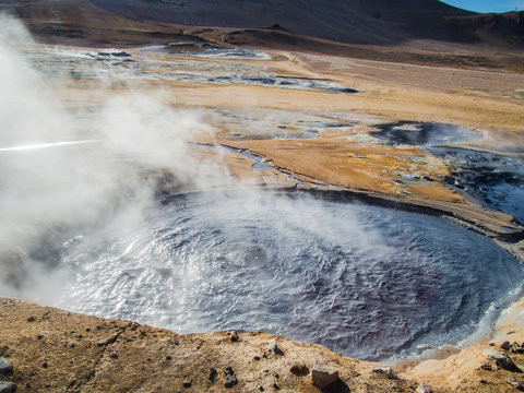 Boiling mud - Geothermal area at Hverir, Iceland.