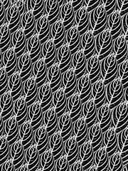 Black leaves pattern, abstract texture background.