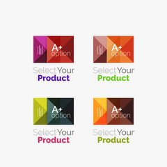 Set of abstract square interface menu navigation button