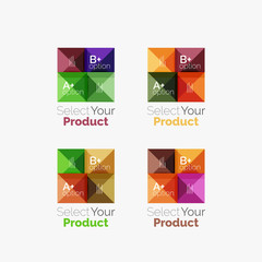 Fototapeta premium Set of abstract square interface menu navigation button