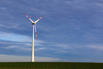 wind turbine on a field