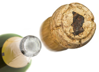 Launched champagne cork with the shape of Chad burnt in.(series)