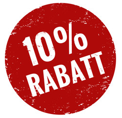 10 % Rabatt Stempel rot