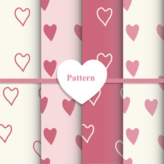 Template vector set of Valentine's day. Romantic designs Heart - vector illustration - 129005350