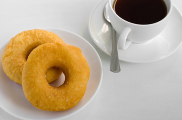 Donut and Tea Eating for Relaxing Time.