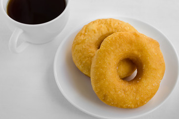 Donut and Tea Eating for Relaxing Time.
