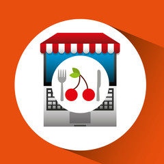 cherry online shopping app vector illustration eps 10