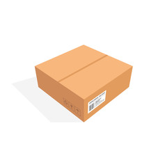 Isometric cardboard box packaging isolated, vector illustration design