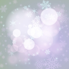 christmas and new year background with snowflakes and light effe