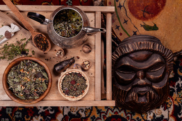 Tea ceremony is a top view